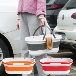 Accessories 14L Silicone Bucket for Fishing Promotion Folding Bucket Car Wash Outdoor Fishing Supplies Square Bathroom Kitchen Camp Bucket