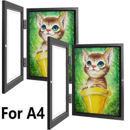 Frame Kids Art Frames Wooden Changeable Picture Display for A4 ArtWork Children Pictures Projects Home Office Storage Picture Display