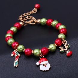 Strands Delysia King 2021 Fashion Festival Santa Claus Hand Chain Crutch Reindeer Beaded Bracelet Christmas Gift Ornament