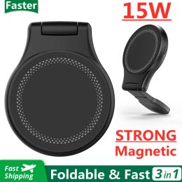 Chargers 3 in 1 Magnetic Wireless Charger Stand Pad for iPhone 14 13 12 Pro Max Apple Watch 8 7 6 Airpods 15W Fast Charging Dock Station