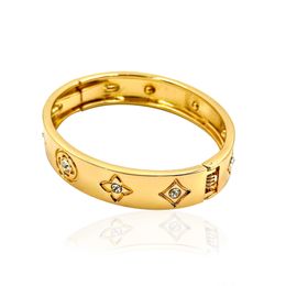 Designer charm Widened version Carter bracelet with simple diamond inlay metal alloy headpiece open 5G1J