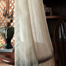 Linen stripe curtain yarn For Living Room Striped white bedroom Window Drapes Bedroom Kitchen curtains kids 240416