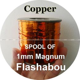 Accessories Copper Color, Spool of Flashabou, 1mm Magnum Holographic Tinsel, Mylar Metallic Tinsel, Flat Flash, Fly Jig Lure, Fishing