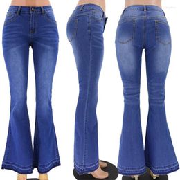 Women's Jeans High Quality Elastic Low Waist Skinny BuLift Medium Wash Women Flared