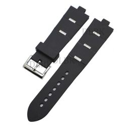 Watchband 22mm 24mm Men Women Watch Band Black Diving Silicone Rubber Strap Stainless Steel Silver Pin Buckle for DIAGONO227z8321701