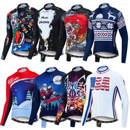 Racing Jackets Cycling Jersey Autumn Pro Long Sleeve MTB Men Shirt Team Mountain Ropa De Ciclismo Bike Jerserys Christmas