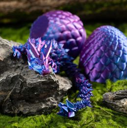 30cm 3D Printed Dragon in 13cm Egg Crystal Dragon with Dragon Egg Fun Home Office Decor Chinese Dragon Figurine