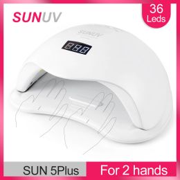 Kits Sunuv Uv Led Lamp Sun5/ 5plus48w Nail Dryer for Curing All Types Gel 99s Low Heat 36 Leds Uv Lamp for Two Hands Nail Art Hine