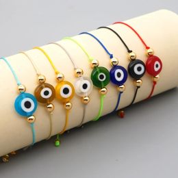 Strands Go2Boho Simple String Bracelets for Kids Child Rope Jewelry Lucky Greek Eye Pulseras Femme Turkish Evil Eye Bracelet For Women