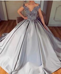 Party Dresses 2024 Sexy Prom Dress Arabic V-Neck Lace Appliques Long Formal Holidays Wear Graduation Evening Gown Custom Made Plus Size