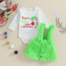 Clothing Sets CitgeeAutumn Christmas Infant Baby Girl Costume Letter Print Long Sleeve Romper Overalls Skirt Festival Xmas Clothes