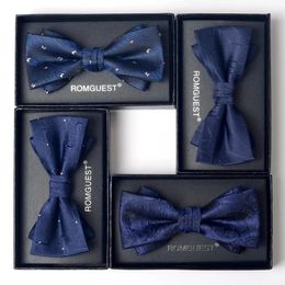 Bow tie mens business dress double bow groom wedding British womens accessories black red suit set 240415