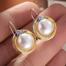 Charm Vintage Simulated Pearl Dangle Earrings for Women 2023 New Fashion Wedding Engagement Jewellery Charm Crystal Earrings Party Gifts Y240423