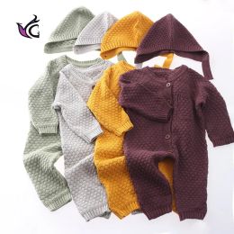 Sets Yg Newborn Baby Autumn Knitted Onepiece Clothes 03 Years Old Boys And Girls Long Sleeved Climbing Clothes Bag Fart Ha Clothes