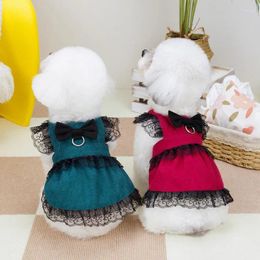 Dog Apparel Little Lace Dress Spring/Summer Thin Breathable Princess Yorkshire Yarn Small Teddy Two Legged Pet Clothes