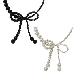 Necklaces Punk Vintage Choker Big Small Pearls Pendant Simulated Pearls Beads Necklace