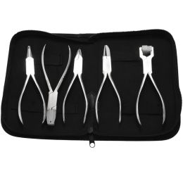 Lenses Quality 5pcs Stainless Steel Optic Eye Glasses Optician Eyeglasses Frame Repair Optical Pliers Tools Kit with Black Pouch Bag