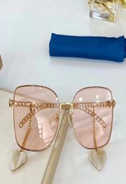 Fashion Gold Pink Oversize Sunglasses 0721s Sonnenbrile sunglasses for women Glasses Shades new with box1623096