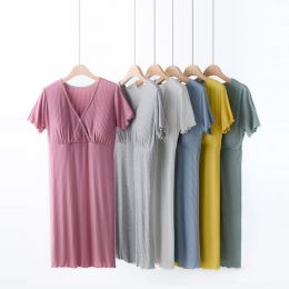 Dresses Pregnancy Pyjamas Sleepwear Nursing Pregnant Pyjamas Mother Breastfeeding Nightgown Elegant Maternity Nursing Dress