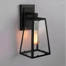 Wall Lamp Style Square Light Household Corridor LED Glass Outdoor Lighting