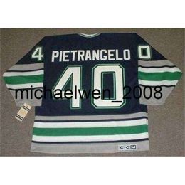 Kob Weng Men Women Youth FRANK PIETRANGELO 1992 CCM Vintage Turn Back Hockey Jersey Top-quality Any Name Any Number Goalie Cut