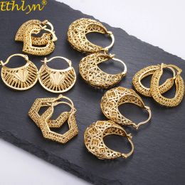 Earrings Ethlyn Vintage Style Africa Earrings for Women Gold Color Clip Earrings Girl,Ethiopian Jewelry Arab Middle East Gift E73
