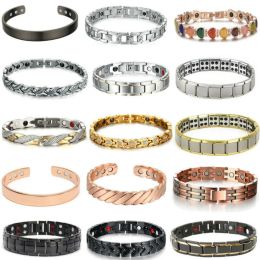 Strands Men Women Therapeutic Energy Healing Magnetic Bracelet Bangle Therapy Arthritis Pain Relief Health Care Slimming Unisex Jewelry