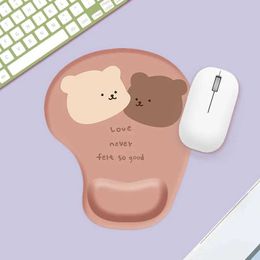 Mouse Pads Wrist Rests Cartoon Bear Office Thicken Mouse Pad Wrist Support Silicone Comfort Soft Pad Wrist Pad for House Office Work Mousepad Anime Y240423