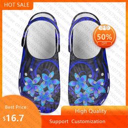 Slippers Noisydesigns Men Sandals Casual Summer Beach Comfort Outdoor Hole Hawaii Polynesian Plumeria Women Garden Shoes