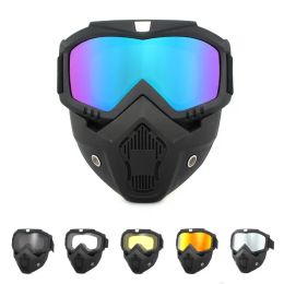 Masks Tactical Cycling Goggles Mask UV Proof Windproof AntiFog Protective Detachable Adjustable Tactical Glasses Mask CS Paintball