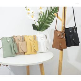 Evening Bags Fashion Buckle Handbag Womens PU Leather Phone Mini Small Thin Crossbody With Coin Purse Ladies Shoulder Femala