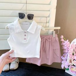 Clothing Sets Baby Girls Cute Sweet Clothes Set Kids Casual Short Sleeve Top Pant Outfit Summer New Children Comforts Fashion Sportswear 2-8Y H240423