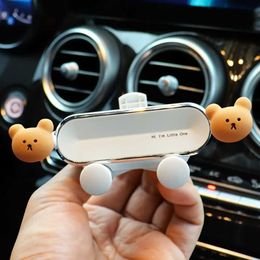 Cell Phone Mounts Holders Cute car mobile phone holder creative cartoon car air socket clip style mobile navigation fixed bracket Y240423