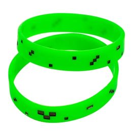 Bracelets 1PC High Quality Punk Style Pixel Style Miner Video Game Wristband Silicone Bracelets