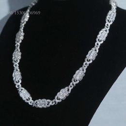 RTS Money Chain White Gold Plated VVS Moissanite Diamond Sier Cuban Link Chain For Necklace&Bracelet