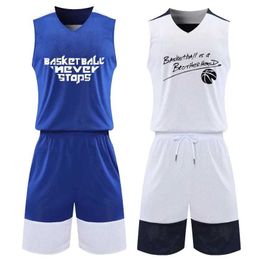 Fans Tops Tees Men Reverse Basketball Jerseys Suit Women College Basketball Uniforms Sport Kit Double Sided wear Running Training Sportswear Y240423