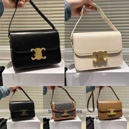 High end Designer bags for women Celli leather black gold crossbody bag new womens casual shoulder tofu small square bag womens bag original 1:1 with real logo and box