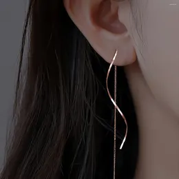 Stud Earrings Exquisite Fashion Long Tassel Threader For Women Wave Shaped Simple Chain Earring Elegant Wedding Party Jewelry