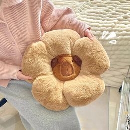 Pillow Flower Shaped S Kawaii Capybara Pillows Backrest Neck Rest Plush Lumbar Support Chair Home Decor