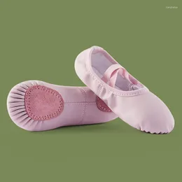 Dance Shoes PU Leather Ballet Dancing Slippers Gymnastics For Woman Girls Soft Sheepskin Lace Up