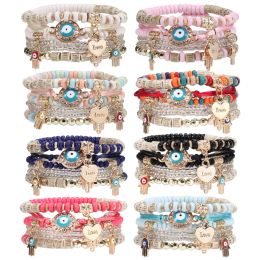 Strands Stackable Big Eye Bracelets for Women, BohemianEvil Multilayer Stretch Hippie Stack Beads Bracelet