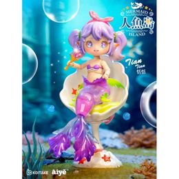 Blind Box Mermaid Island BJD Series OB11 1/12 BJD Dolls Blind Box Mystery Box Toys Kawaii Designer Model Gift Söt Action Anime Figur Y240422