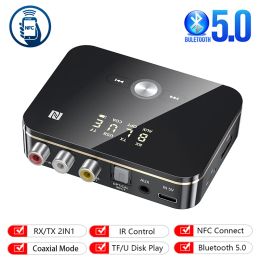 Adapter NFC LED Digital Display Bluetooth 5.0 Audio Transceiver 3.5mm AUX RCA Optical Coaxial TF / Udisk FM Mic Wireless Adapter
