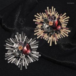 Brooches Fashion Rhinestone Gemstone Brooch For Women Coat Crystal Badge Collar Pin Party Jewellery Accessories