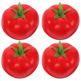 Decorative Flowers 4 Pcs Imitation Tomato Vegetable Props Fake Foam Vegetables Fruit Decorations Artificial Lifelike Simulation