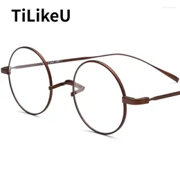 Sunglasses Frames Ultra Light Pure Titanium Eyeglass Frame Men Myopia Vintage Round Glasses Women Optical Prescription Eyewear