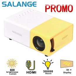 Salange YG300 Mini LED Projector Yg300 Upgraded Version 1000 Lumen 320x240P HDMIcompatible USB Audio Home Media Player Beamer 240419