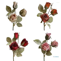 Decorative Flowers European Style Artificial Amazing Rose Flower Decoration Realistic Roses Drop