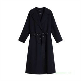 Designer Coat Cashmere Coat Luxury Coat Maxmaras Womens New Double Sided Pure Wool Metal Eyelet Belt Waist Tie Coat