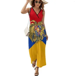 Casual Dresses Armenian National Emblem Dress Aesthetic Boho Beach Long Womens Vintage Custom Maxi Gift Idea